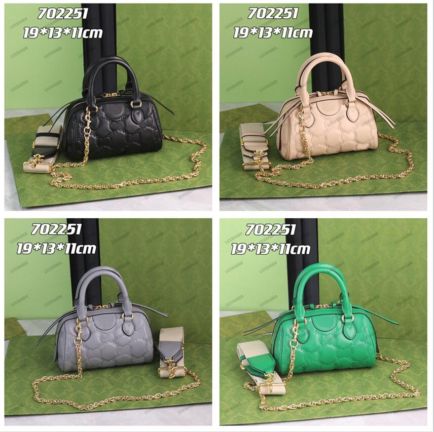 

702251 Matelasse leather Mini Shoulder Bag Womens Double G Handbag Designer Crossbody With Chain Bright green Beige Dusty grey Black Italy Soft Leather Flap, #01