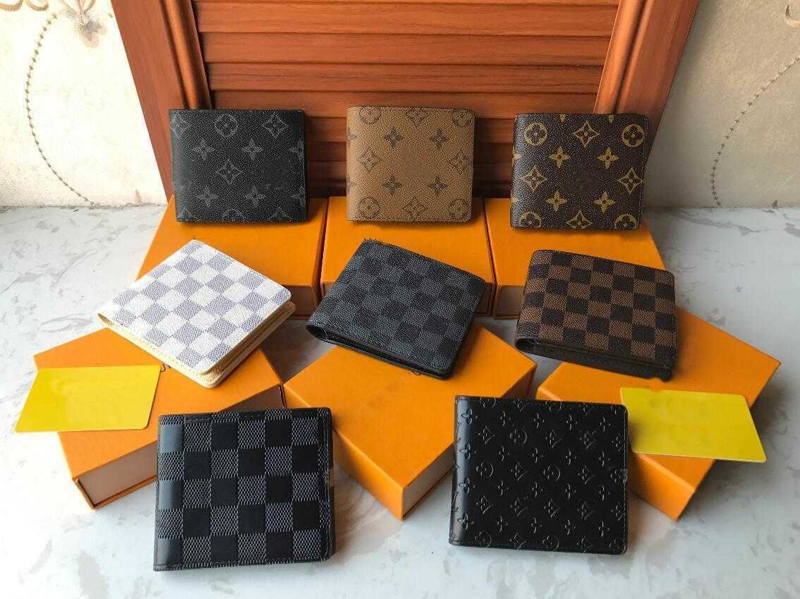 

2022 new L bag billfold High quality Plaid pattern women wallet men pures high-end luxury s designer L wallet with box 88, 6-black plaid