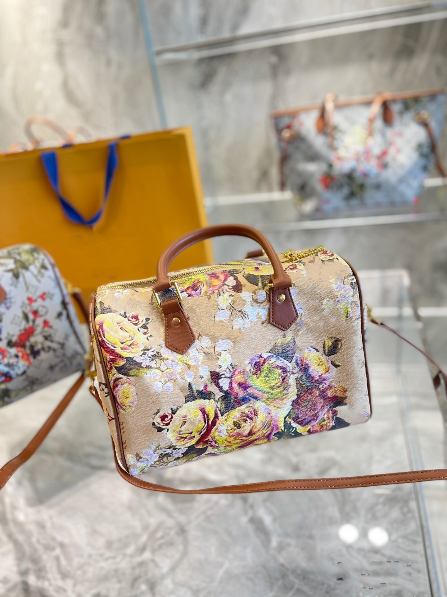 

designer bags speedy 25 floral all-pattern Handbags tote LATEST ARRIVALS women, White
