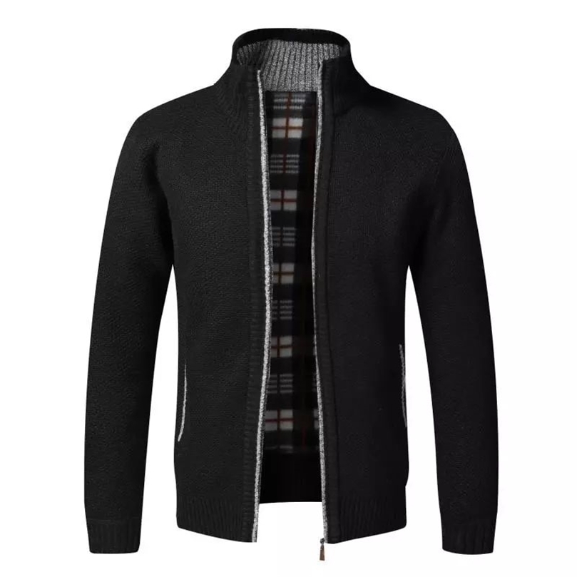 Mens Sweaters Winter Warm Cardigan Men Fleece Zipper Sweaters Jackets Mens Slim Fit Knitted Sweatercoat Thick Cardigan Sweater Coat Men 220929