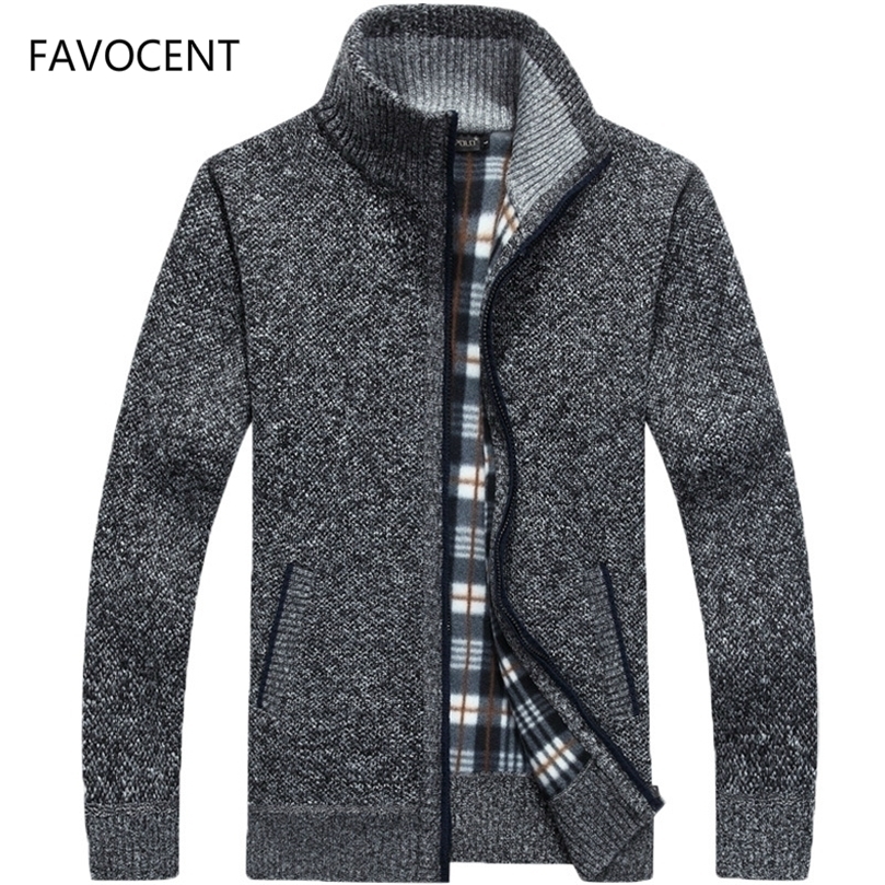 Mens Sweaters Autumn Winter Mens Sweater Coat Faux Fur Wool Sweater Jackets Men Zipper Knitted Thick Coat Warm Casual Knitwear Cardigan 220929