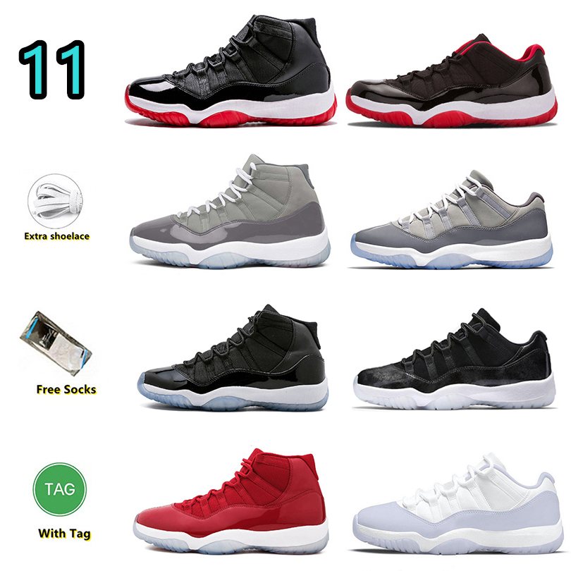 Jumpman 11 Jordan 11 Chaussures de basket-ball Bred Space Jam Cool Cool Grey Grey Black Stingray H￩riti￨re CAP et robe Chicago Concord Jubilee Ch