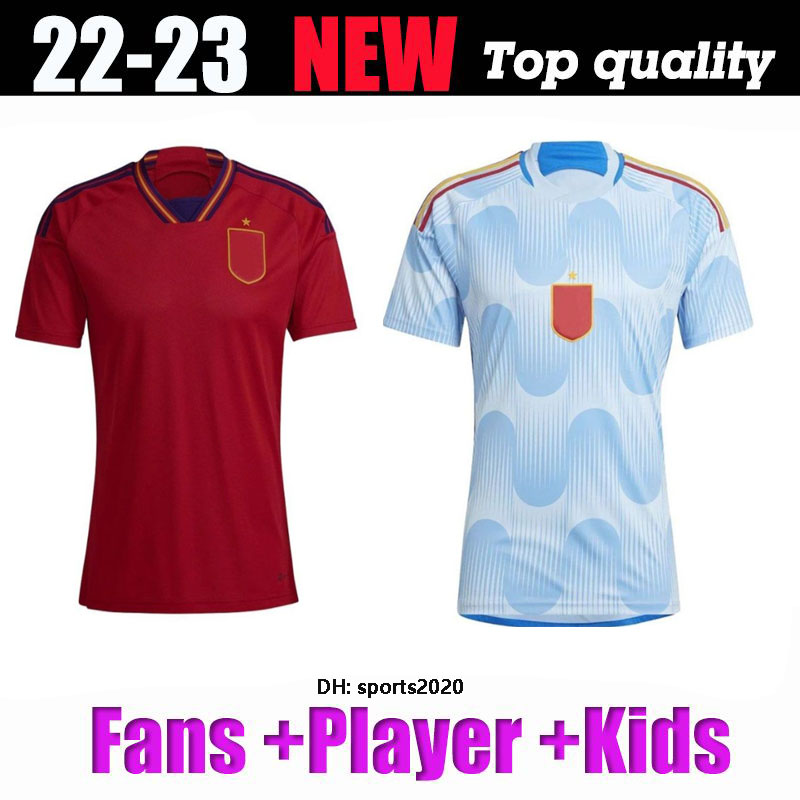 

22/23 spain soccer jersey PEDRI FERRAN TORRES MORATA GAVI 2022 Qatar World Cup Fans football shirt ANSU FATI KOKE AZPILICUETA men kids kit fans player version pre-match, 2022 home+patch