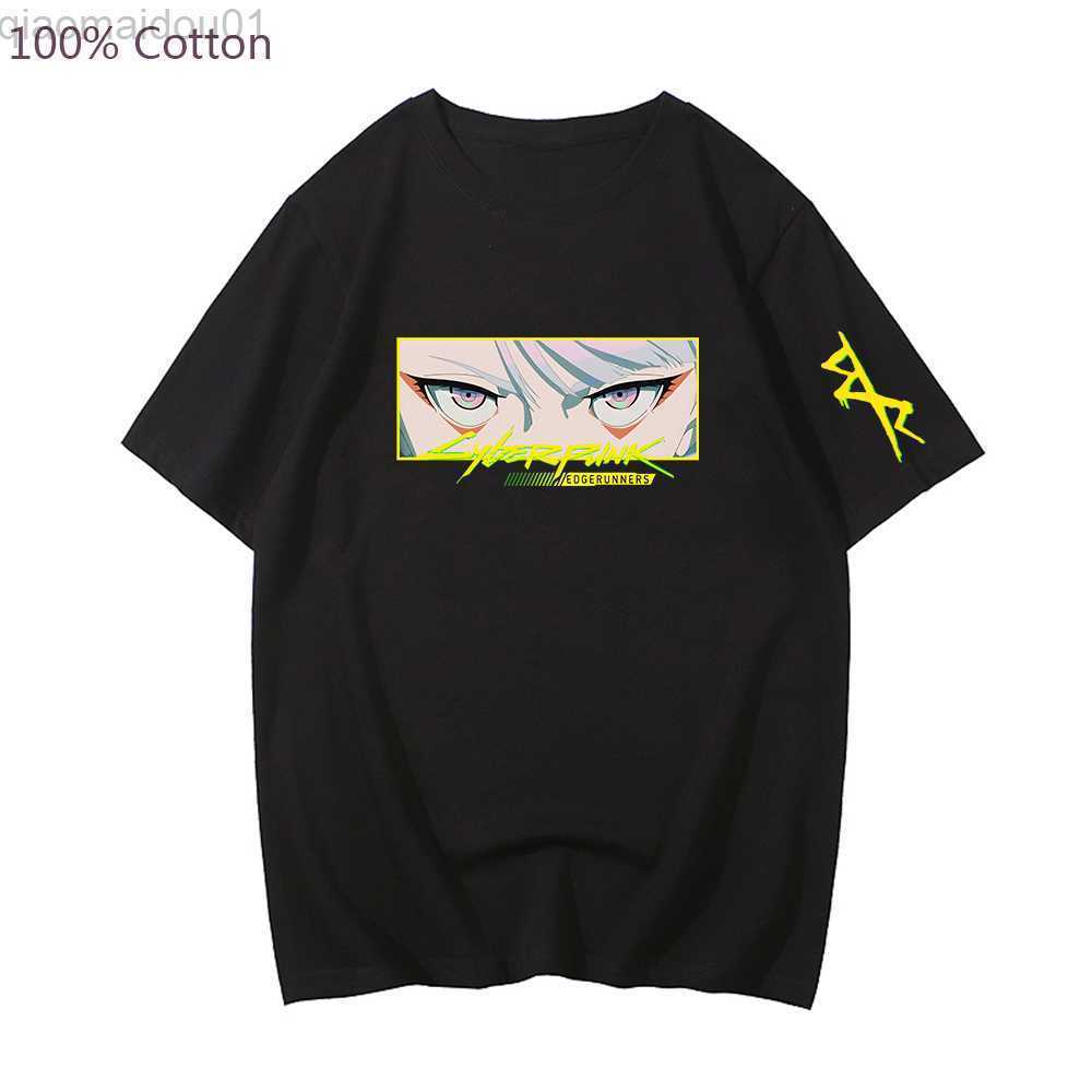 

Men's T-Shirts Rebecca Lucy Cyberpunk Edgerunners T-shirt 100% Cotton Men T Shirt Gothic Harajuku Unisex Tops Hip Hop Short Sleeve Streetwear L220929, White1