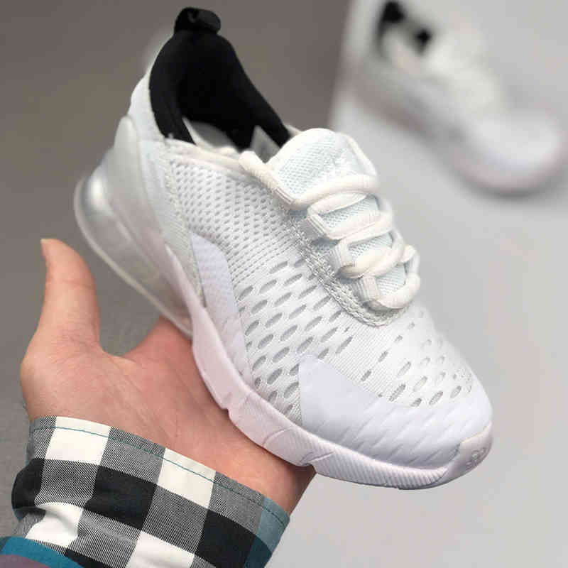 

Hot New 270 React Kids Shoes Bauhaus TD Boy Girls Athletic Outdoor Black White Hyper Bright Violet Toddler Children Sneakers