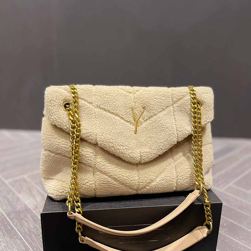Sweety agneau laine pochette épaule chaîne sac fourre-tout automne hiver flip velours fil sac à main filles pochette 2022