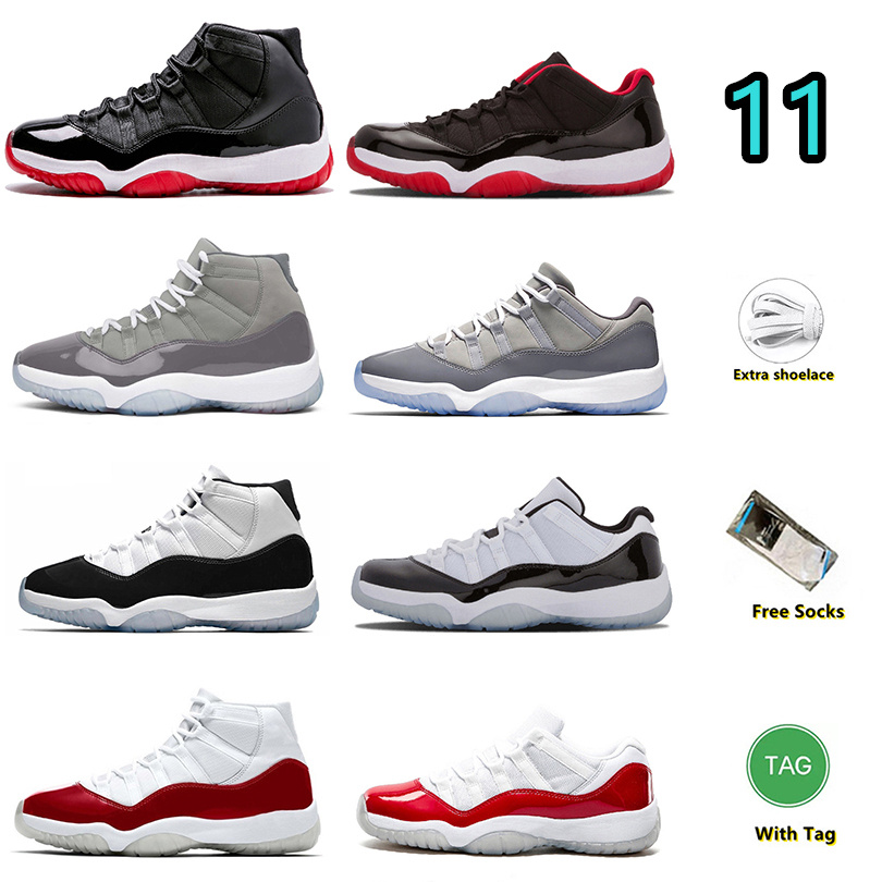 Jumpman 11 Chaussures de basket-ball ￩lev￩ Espace Jam 11s Cool Grey Grey Black Stingray H￩riti￨re CAP et robe Chicago Concord Jubilee Cherry Univ
