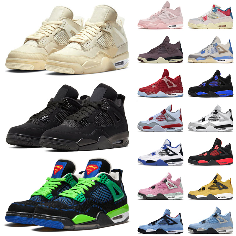 

Original New Jumpman 4 Mens Womens Basketball Shoes Doernbecher 4s IV Cavs Blue Thunder Union Military Black Cat Cactus Jack Sail Pink Toro Bravo Trainers Sneakers, B22 2020 raptors 40-47