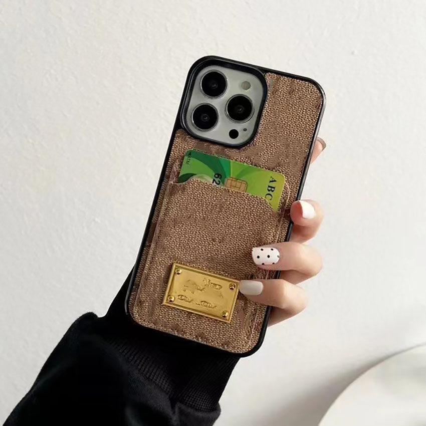 

Fashion Designer Brown Flower Phone Cases for iPhone 14 14 plus 13 13pro 12 11 pro max Xs XR Xsmax Leather Card Holder Pocket Cellphone Cover
