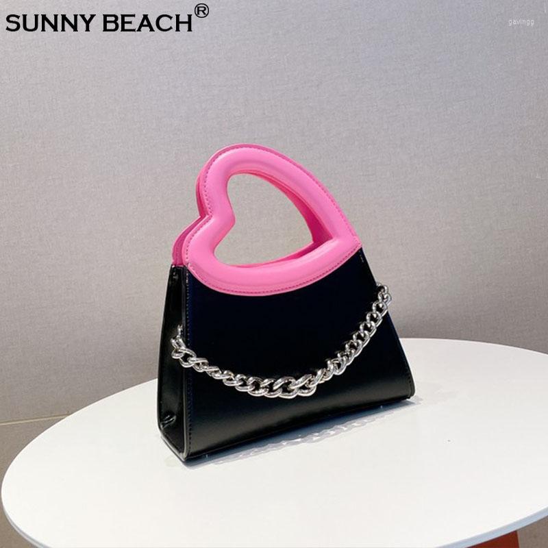 

Evening Bags Classic Luxury Fashion Heart Handle Shoulder Bag Women Designer Totes Ladies Handbag PU Leather Crossbody, Black