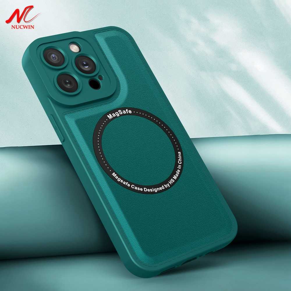 

Cell Phone Cases Heavy Duty Leather Magsafe Case for iPhone 12 Pro Max 11Pro 14 ProMax Magnetic Soft Silicone Anti-knock Cover for iPhone 13 Pro T220929, Blue