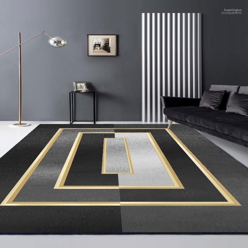 

Carpets Living Room Carpet Luxury Modern Gray Green Black Geometric Rug For Bedroom Sofa Coffee Table Floor Kitchen Mat House Decoration, Huihei