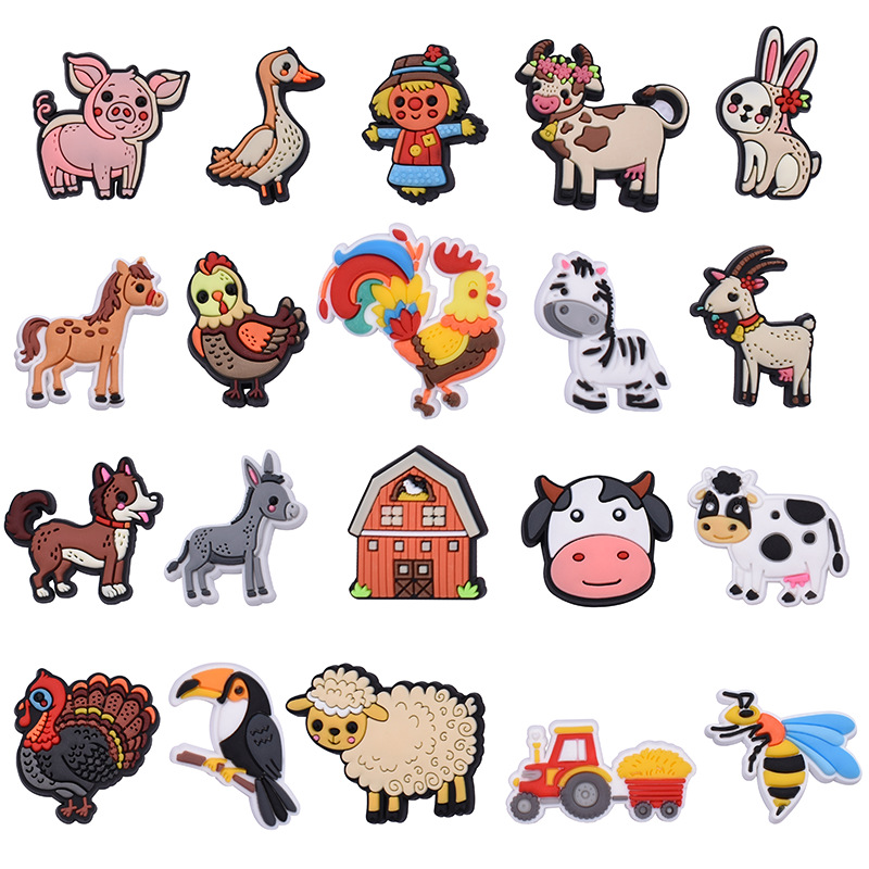 

Farm Animals Croc Charms Clog Shoe Charm Decoration Buckle Pins jibitz