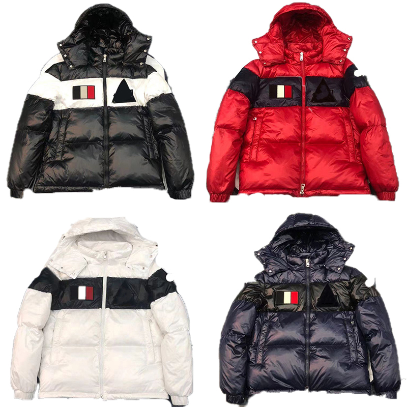 

Maya Designer Men's Down & Parkas Women's Colorblock Stand Collar Hooded Color Line Logo Top Jacket Embroidered Badge Loose Casual Couple Style Thick Warm Down Jackets, Supplement (not shipped separately)