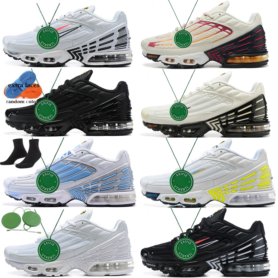 

2023 Tn Plus 3 shoes For Men Women Tuned III Running Shoe Laser Blue Purple Gold Triple White OG Black Ghost Green Aqua tnplus Tn3 Obsidian, Box
