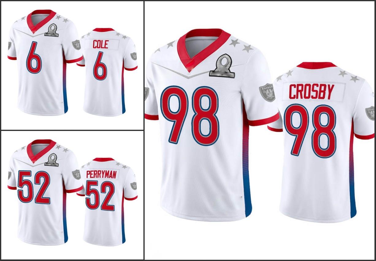 

football Las Vegas''Raiders''Men #6 A.J. Cole 52 Denzel Perryman 98 Maxx Crosby Women Youth Custom White Game 2022 NFC Pro Bowl Jersey
