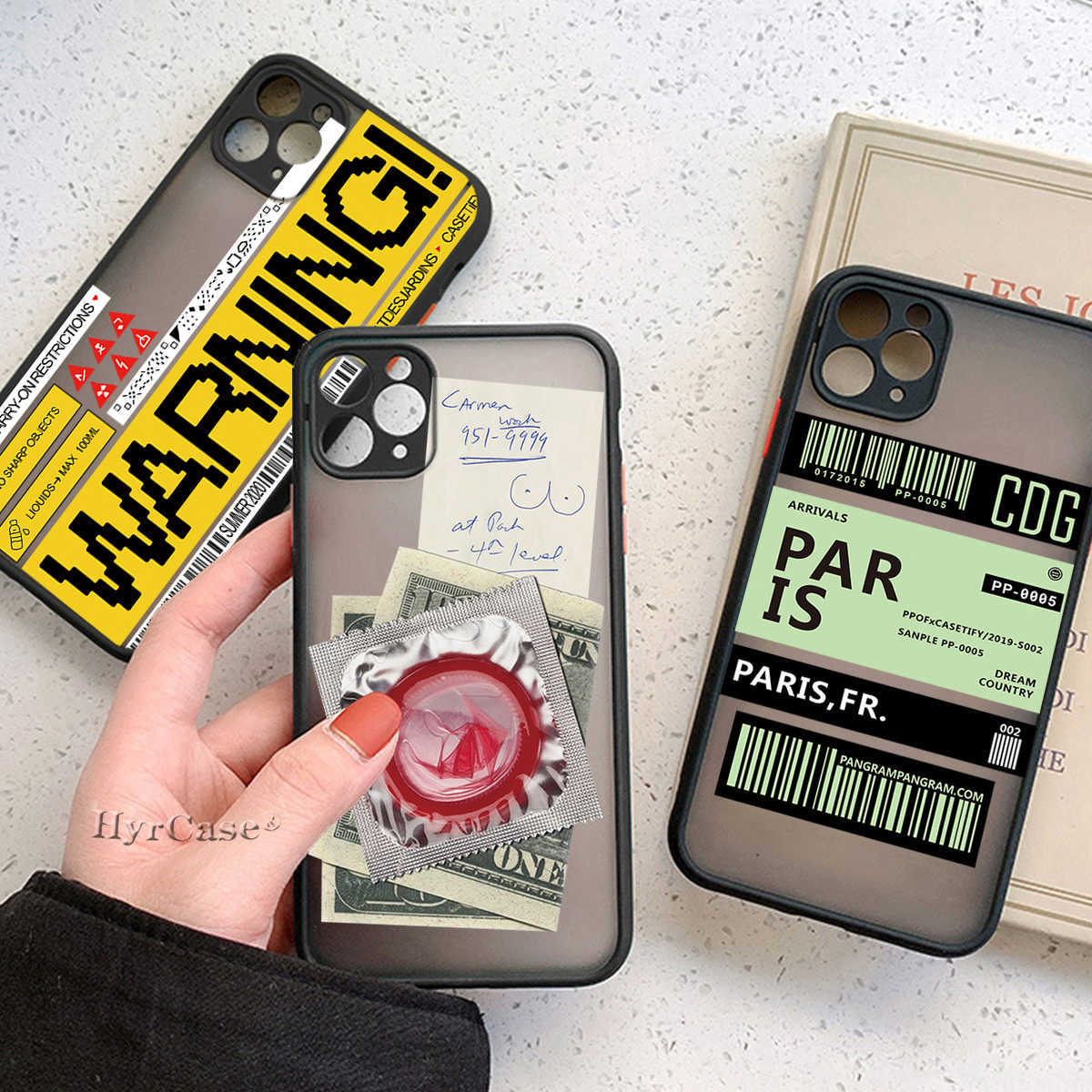 

Cell Phone Cases For iPhone 13 12 11 Pro Max Mini XS X XR 7 8 Plus Case Warning Sexy Leopard Condoms Lable Art Soft Bumper Matte Hard Back Cover T220929, 2-1black-c4704