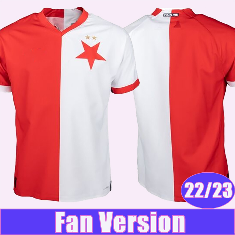 

2022 23 SK Slavia MASOPUST Mens Soccer Jerseys Praha OLAYINKA L.PROVOD TECL MANDOUS Home Short Sleeve Football Shirts, Qm10225 22 23 home no patch