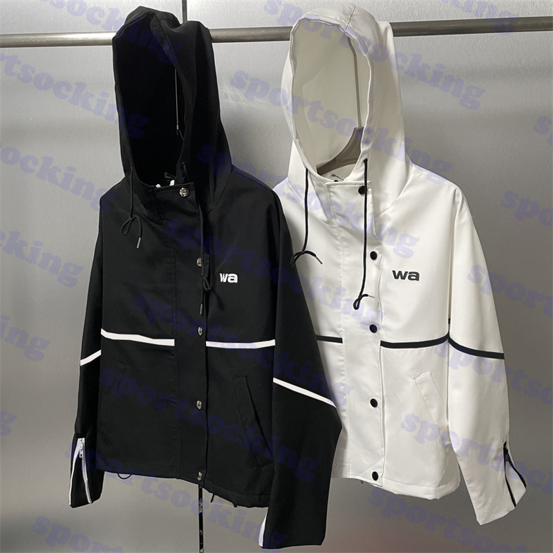 

Brand Print Hooded Jacket Trendy Womens Trench Coat Loose Plus Size Outerwear For Women, Please contact me real pictures