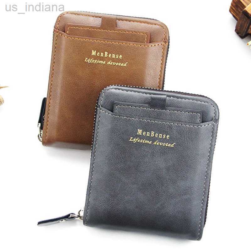

Wallets Vintage 2022 Men Wallets Small Money Purses Wallets Brand Design Dollar Top Men Thin Wallet Coin Bag Loose-leaf Zipper Wallet L220929, Light coffee