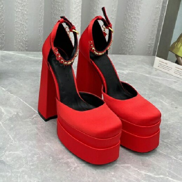 

Dress Shoes Brand designer design Women Sandal Platform Double Platform Rhinestones Sexy High Heel Shoes Size 35-42, Color 20