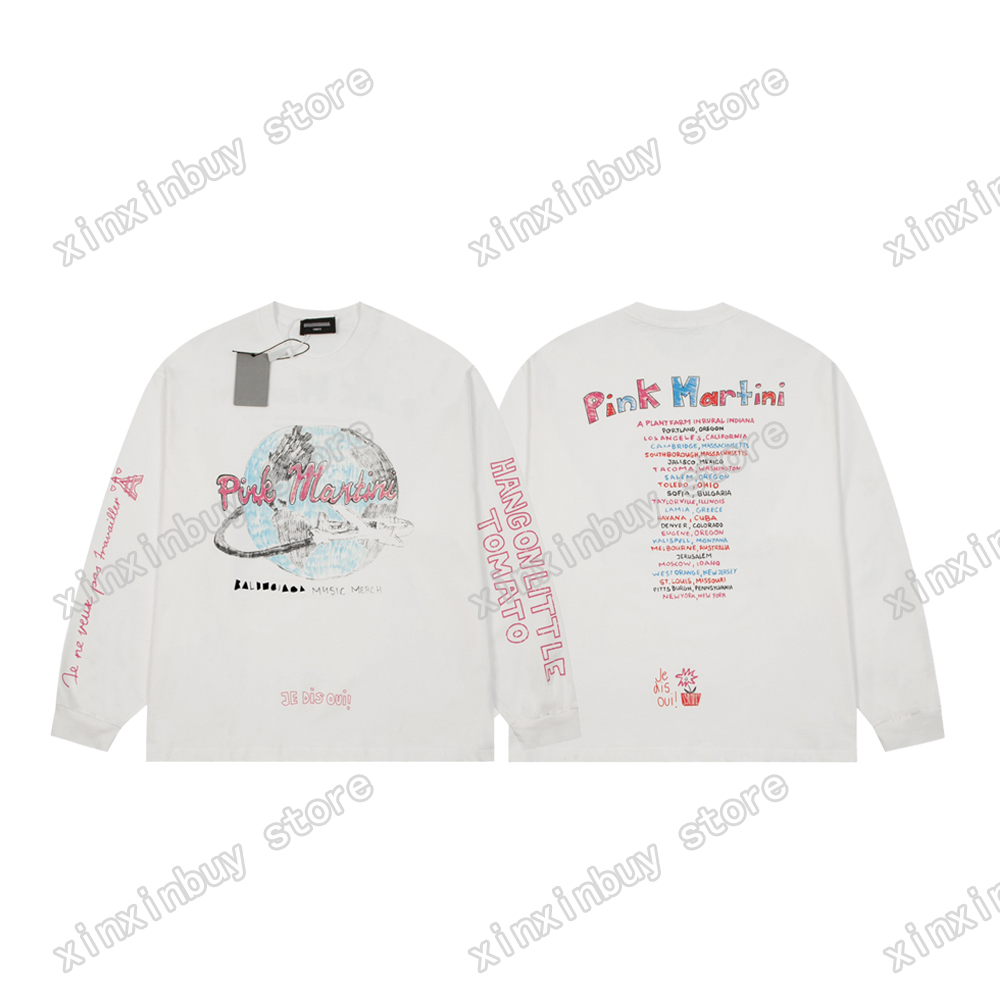 

xinxinbuy Men designer hoodie Sweatshirt paris Letter martini print Palm tree cotton women black blue S-2XL, Multi