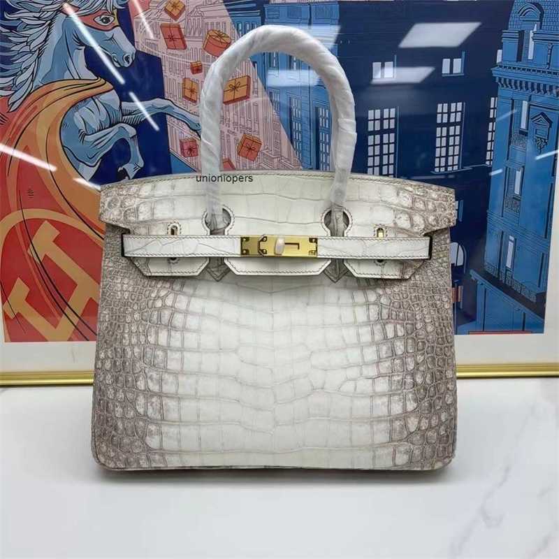 

birkin Designer 2023 Fashion New Himalayan White Crocodile Skin 30cm Versatile Women's Bag Large Capacity 6VFD ayw, Sky blue