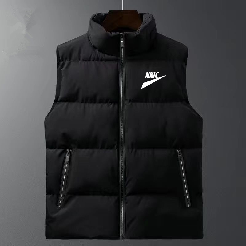 

Winter Autumn Men's Sleeveless Vest Jacket Brand Letter Print Casual Fashion Waistcoat Plus Size Windproof Outdoor Warm Coats Male, White