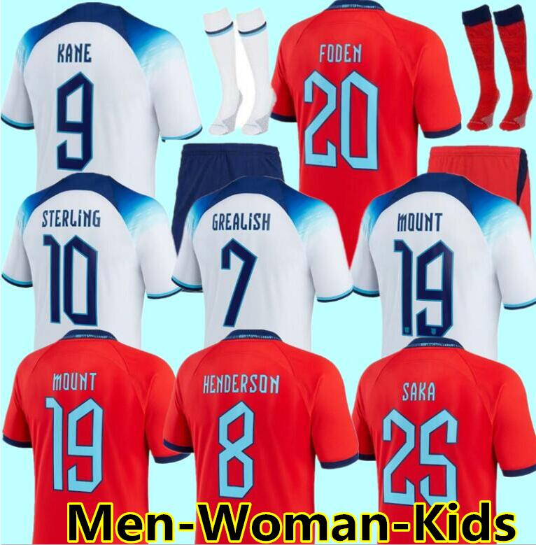 

2022 Angleterre FODEN soccer jerseys KANE STERLING GREALISH RASHFORD MOUNT LINGARD SANCHO 22 23 Football shirt men WOMANS kids kit uniform ENGlANDS, Away kids