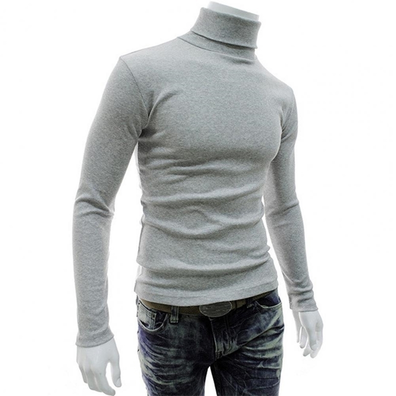Mens Sweaters Long Sleeve Turtleneck Men Pullover Soft Solid Color Stretchy Knitted Shirt for Autumn Winter 220929