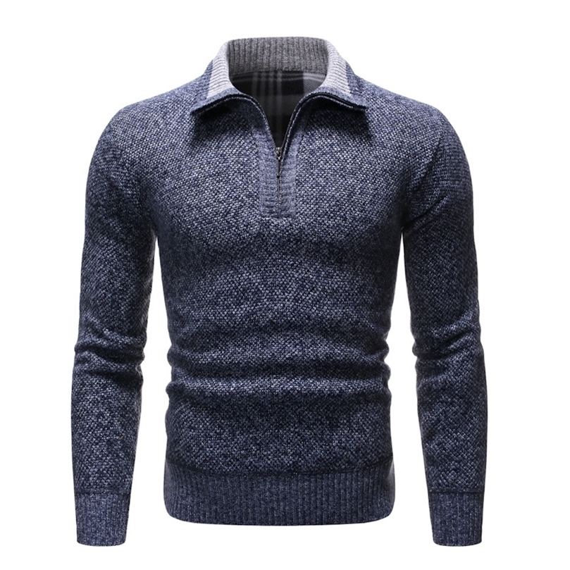 Mens Sweaters Clothes for Men Winter Casual Sweaters Men Autumn Half High Collar Zippers Warm Fleece Pullovers Mens Thick Warm Knitted Sweater 22092