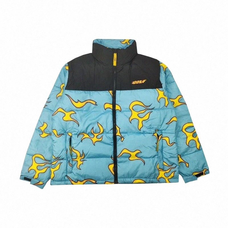 men's Down & Parkas Luxury Men Golf Wang Flower Le Fleur Tyler The Creator Blue Flame Coats Jackets / Cotton Warm Winter #M38 F7Q2#
