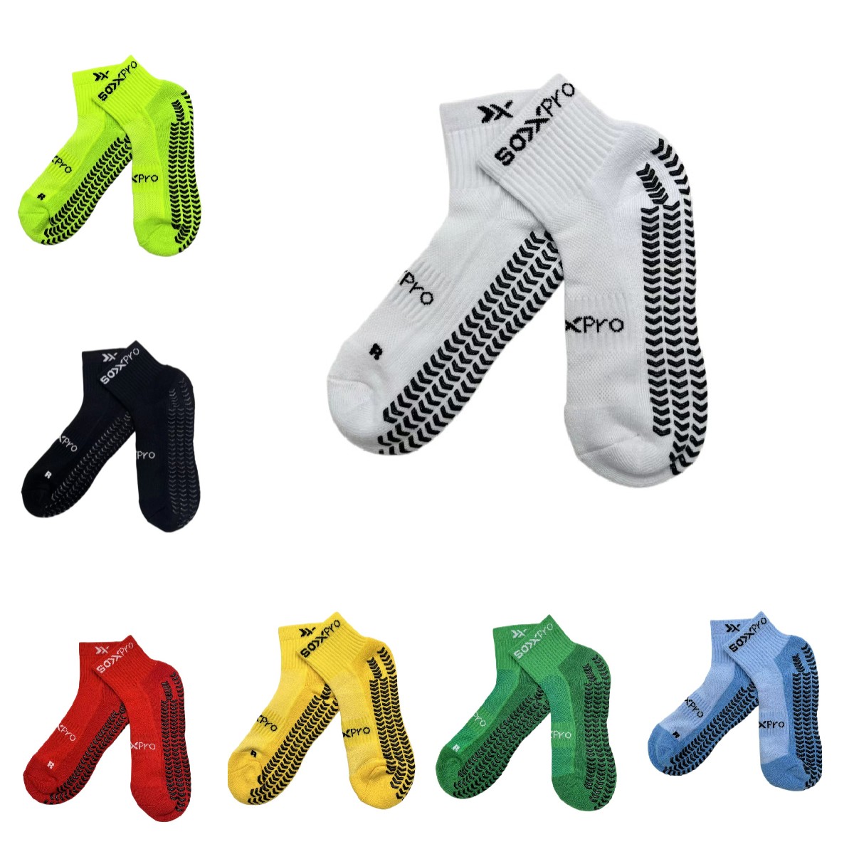 

Men's Soccer Socks Non Skid Ball Anti Slip Grip Pads for Football Basketball Sports Grip Sock, White