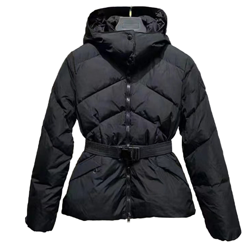 

Maya Designer Women's Down and Parkas Loose Slim Fit Belted Thin Stand Collar Hooded Fashion Casual Thickened Thermal Top Jacket, Supplement (not shipped separately)