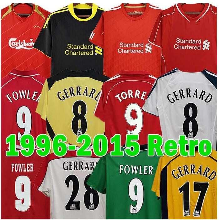 1996 97 99DALGLISH HESKEY Mens Retro Soccer Jerseys 2000 01 02 04 05 FOWLER GERRARD FOWLER 2006 07 09 Football Shirts 10 11 14 15 Kuyt Keane Shor