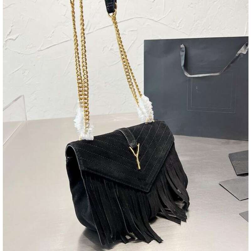 

7A Quality Luxury Chain bag Velvet Bag Women Tassels Messenger Bags Flap Shoulder Bags Thread Clutch Purse Frosted Genuine Leather 2023, Pink