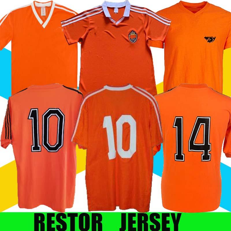 

Soccer RETRO soccer jersey Top 1986 88 HOLLAND SEEFORF 10 KLUIVERT 9 V.NISTELROOY 8 VINTAGE CLASSIC Thailand uniform star CRUYFF 14 Football