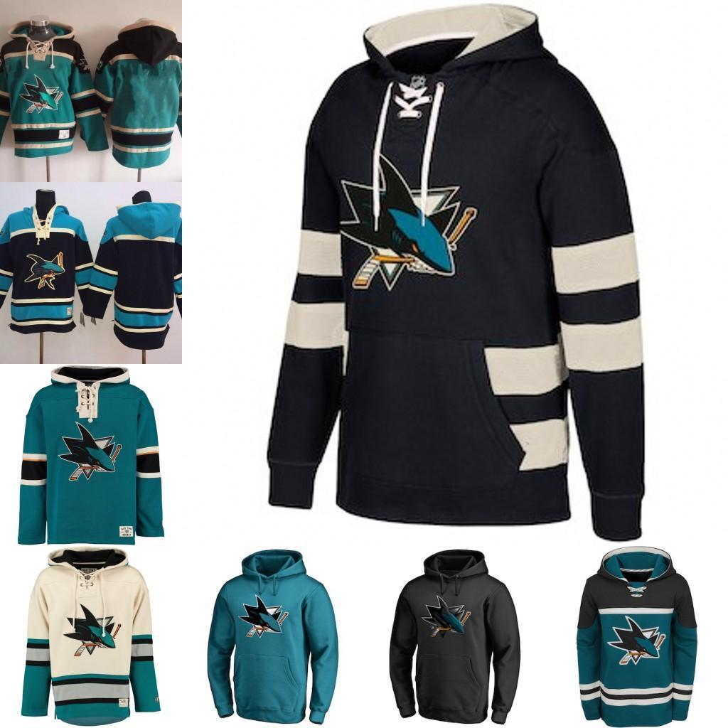 

College Wear 65 Erik Karlsson Men s San Jose Sharks Blank Custom Jersey Hoodie Authentic Hoodies Jerseys Winter Sweatshirts, As picture
