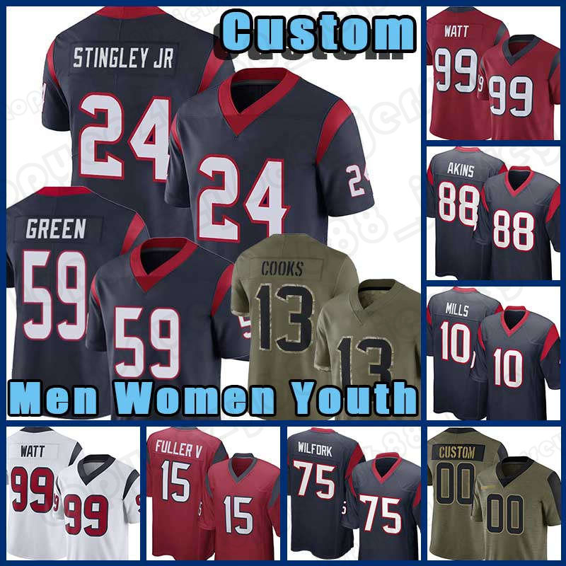 

24 Derek Stingley Jr Football 59 Kenyon Green Davis Mills Jerseys Texans Roy Lopez Custom David Johnson John Metchie III Rex Burkhead Houstons Jaelen Strong J.J. Watt, Custom women (dzr)
