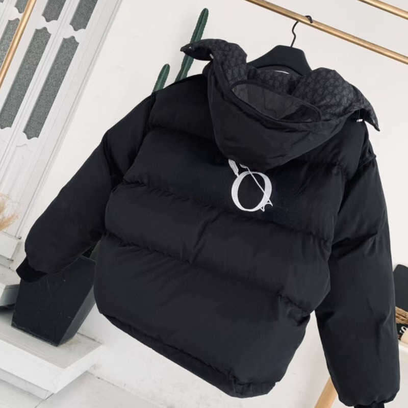

Mens Down Jacket d Designer Parka Man Hooded Jackets Embroidered Double-sided Wearable Zipper Cardigan Women Winter Warm Coat, Black