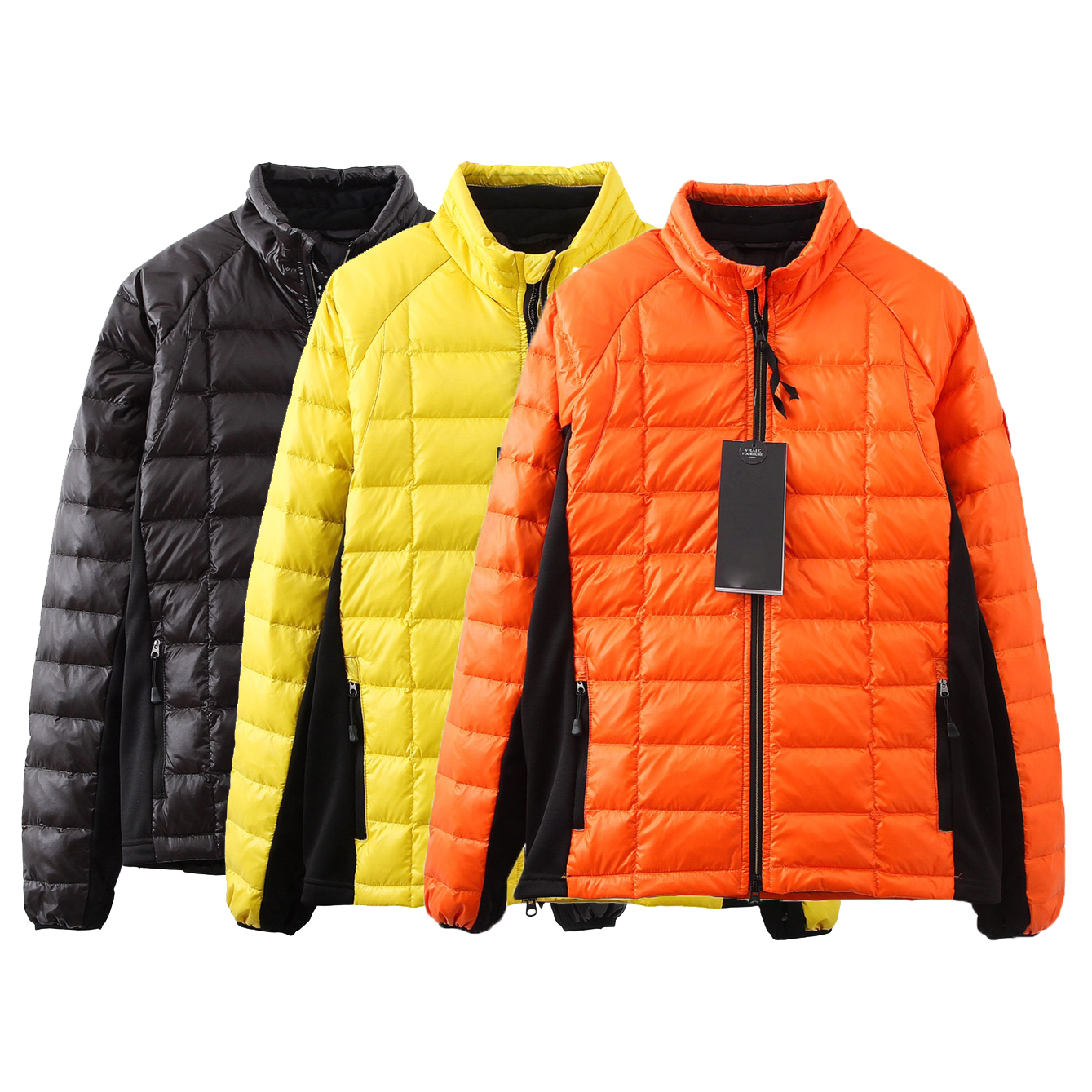 

Designer luxury Mens Down Jacket North Winter Contrast stitching Light Coat Canada OVO Co-branding Warm Puffer Jackets Men Clothing Reflective -XXL, Black