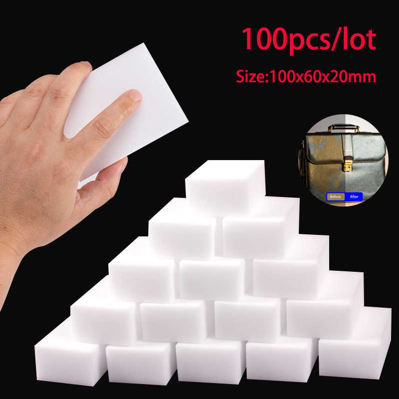 

100 Pcs/lot Melamine Sponge Magic Sponge Eraser For Kitchen Office Bathroom Melamine Cleaner Cleaning Sponge 100X60X20MM C1007