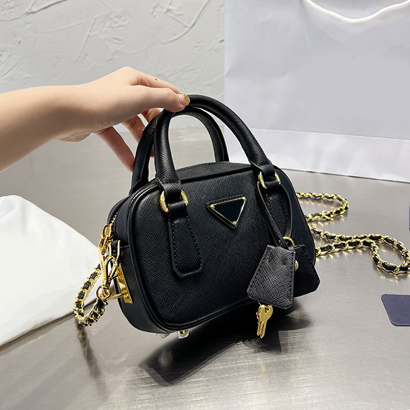 

Small Handbag Purse Women Crossbody Shoulder Bags Removable Chain Genuine Leather Fashion Letters Key Latch Triangle Sign Solid Color Small Tote Wallets