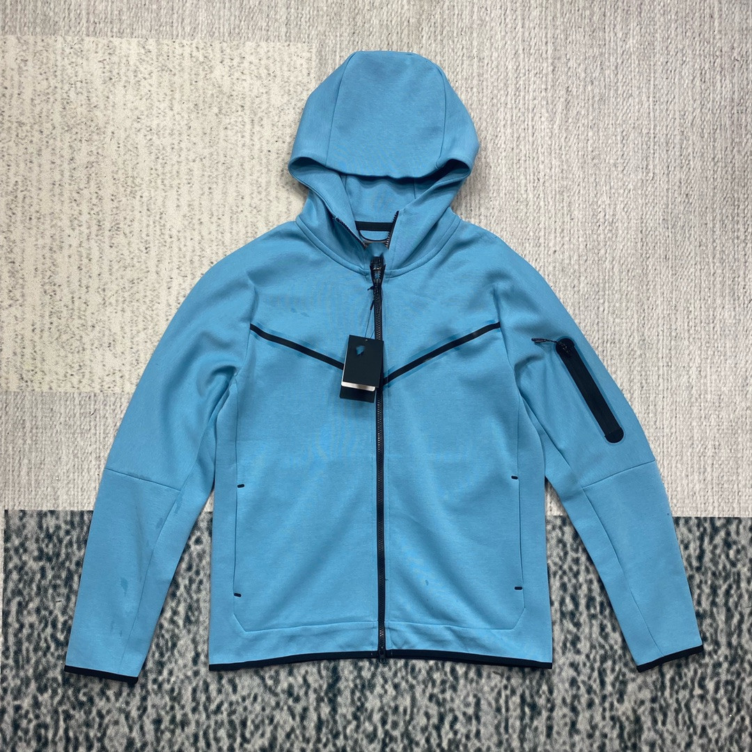 Mens Hoodies Sport Suit Spring and Autumn New Air Layer Cotton Knit Hooded Jacket Zip Jacket Casual Sports Pants M-XXL