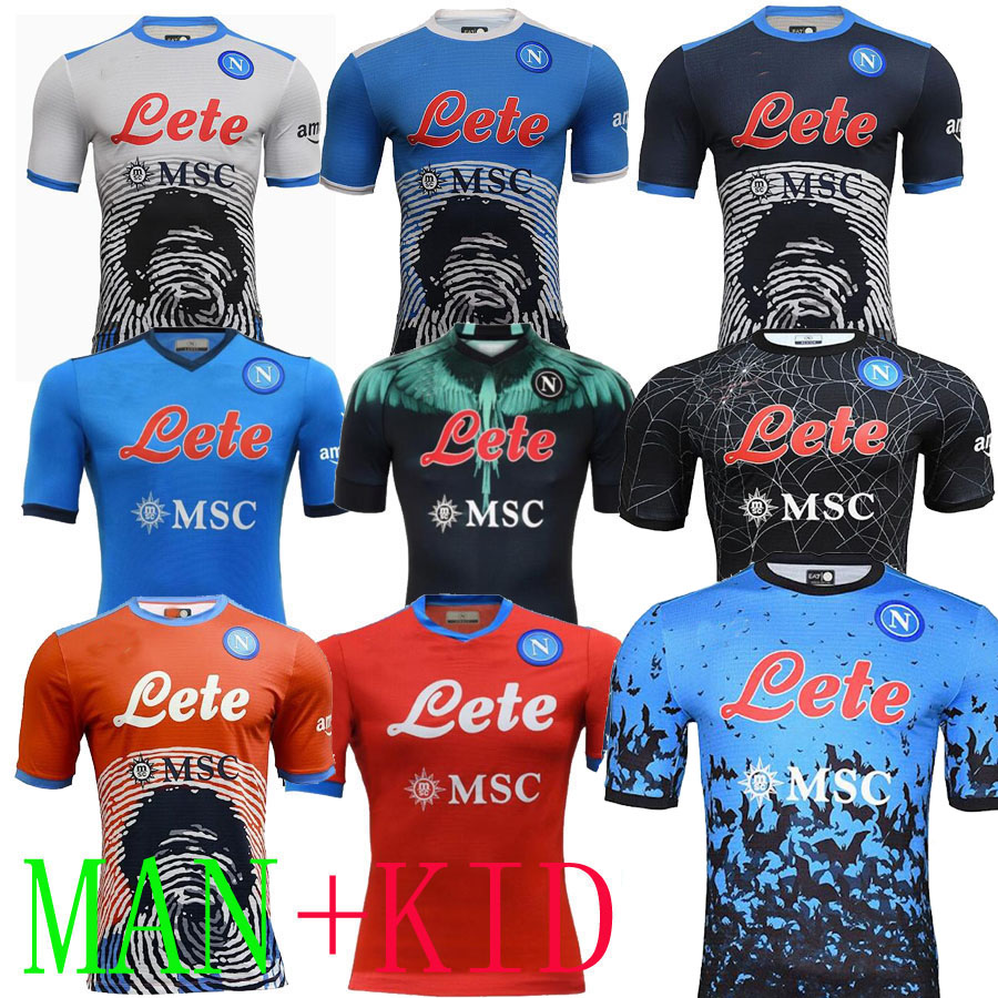 

Napoli Maradona Special Halloween THIRD Soccer JerseyS Kids 2022 Maglia Naples 21 22 23 Football Shirt ZIELINSKI INSIGNE OSIMHEN FABIAN LOZANO SPECIAL Away sds, E a third 1