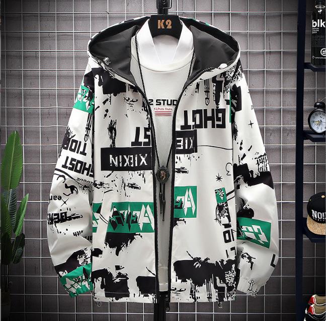 

Men's Jackets Men Jacket Dragon Hip Hop Male Casual Fashion Hooded Harajuku Outerwear Spring Autumn Youth Oversize 5XL, Black