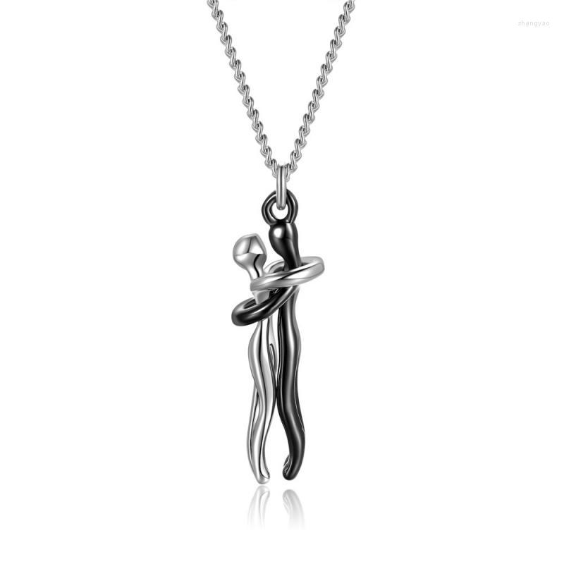 

Pendant Necklaces 2022 Affectionate Hug Necklace Stainless Steel Pendants Fashion Jewelry Valentine's Day Couples Xmas Gift