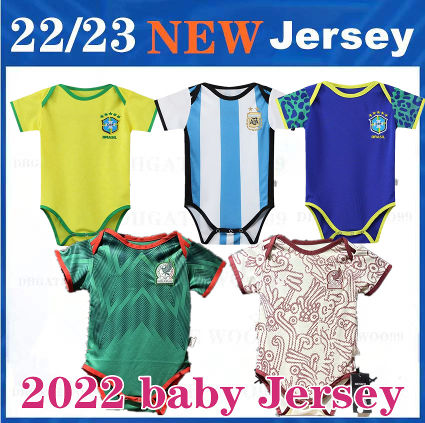 

2022 Soccer Jerseys baby football shirts Mexico 22/23 Argentina brasil babys Kids uniforms mykit KIDS KIT home away