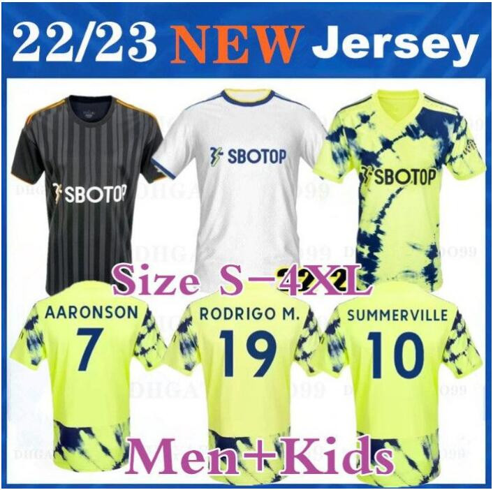 

AARONSON Soccer jerseys 22 23 MEN KIDS KIT Leeds SINISTERRA ADAMS KRISTENSEN ROCA HARRISON 2022 2023 football shirts uniforms XXXL 4XL