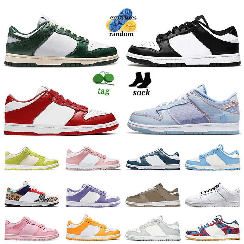 

Hotsaling Low OG Sneakers Dunkes Running Shoes Mens Womens Panda Black White Vintage Green Navy Team Red Union Blue Judge Grey Paisley, B46 chlorophyll 36-45